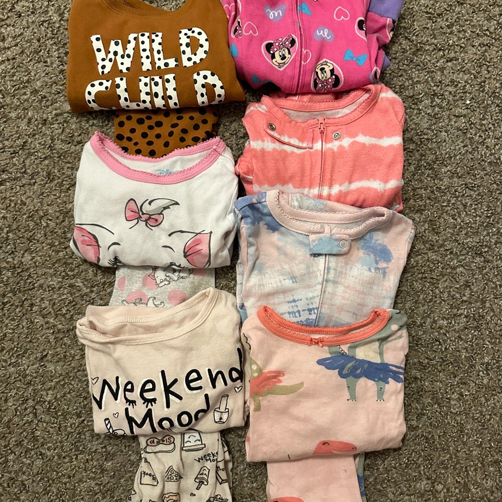 Baby Girl Pajama Bundle- Size 6-12mo